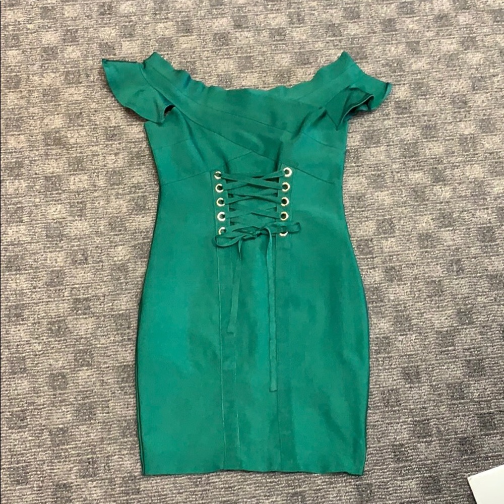 Green bandage dress